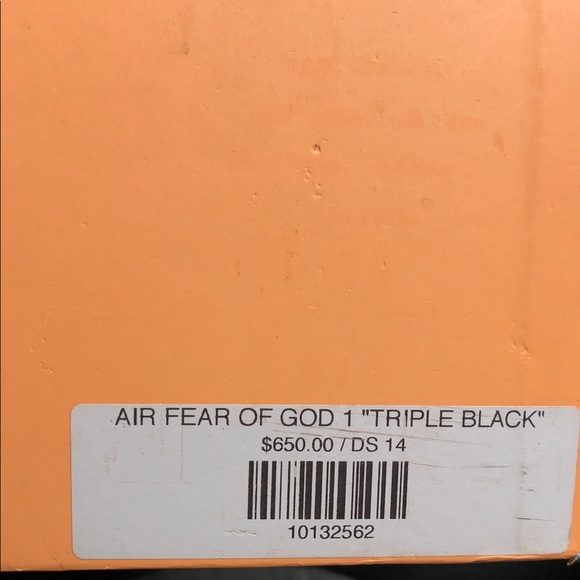 Nike Air Fear Of God 1 Triple Black AR4237-005 Men’s Sneakers - Size 14 - Picture 6 of 11